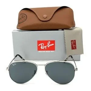 Ray-Ban Silver Aviator Sunglasses with Brown Case Ray Ban RB8307 004/51 Aviator Tech Carbon Fibre Silver  main image 4